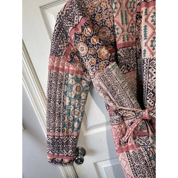 Julia Amory Hazel Wrap Jacket Rose Kilm Patchwork Womens M - Picture 5 of 15